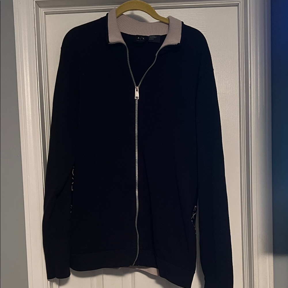 Armani Exchange Black Zip-Up Men's Sweater